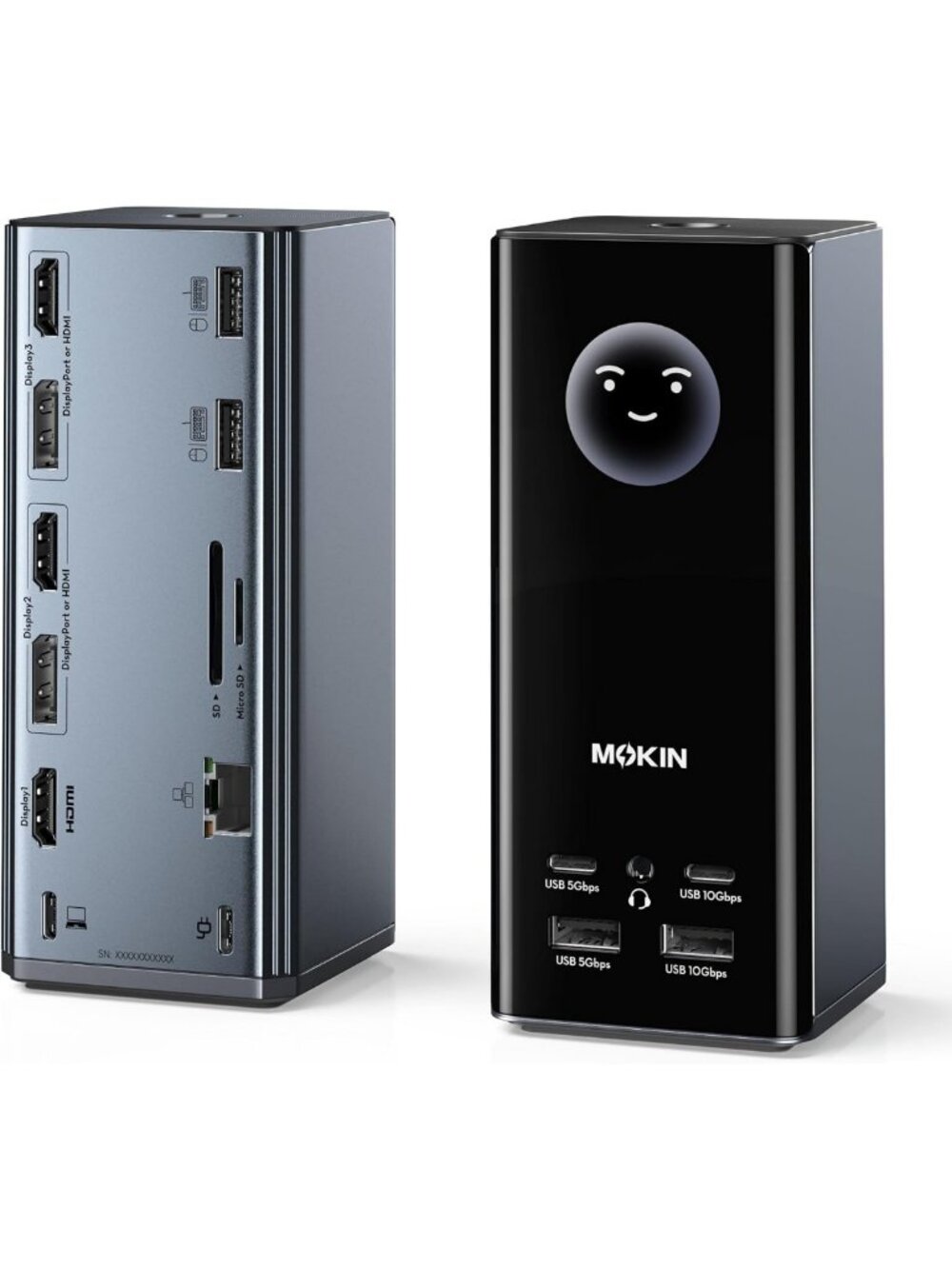 USB C Docking Station for 3 Monitors with Weather Display Function - Versatile